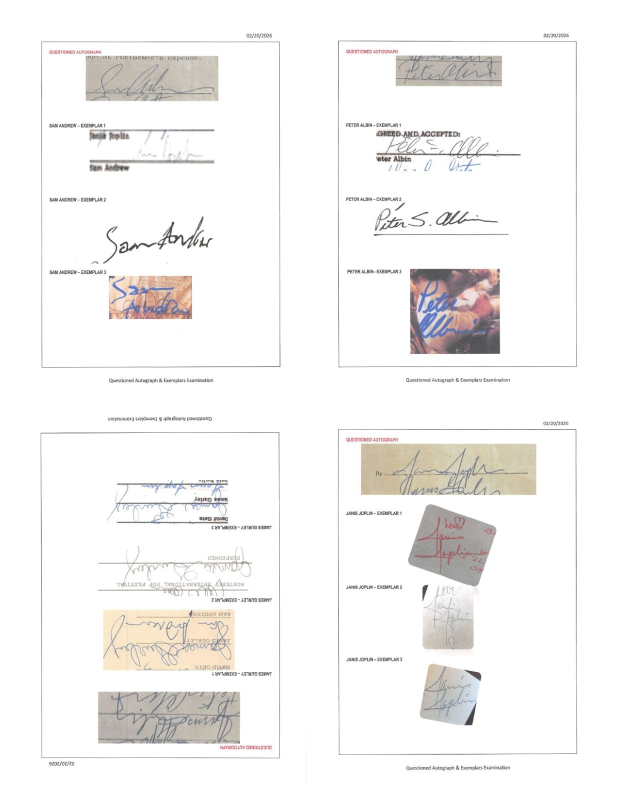 Janis Joplin Signed Contract Andrew Gurley Getz Albin - Big Brother & Holding Co