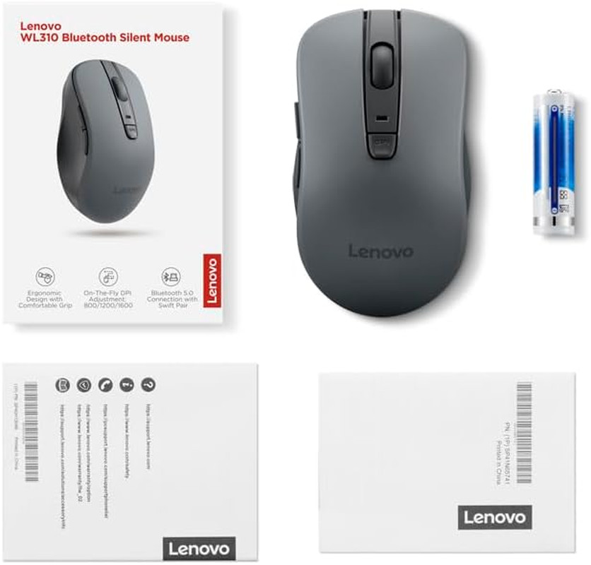 WL310 Bluetooth Silent Mouse, Ergonomic, Adjustable DPI, Silent Clicks, Bluetoot