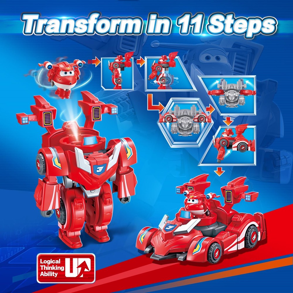 Super Wings Transformable 7 Inches (Main Figure), 2 (Mini Red
