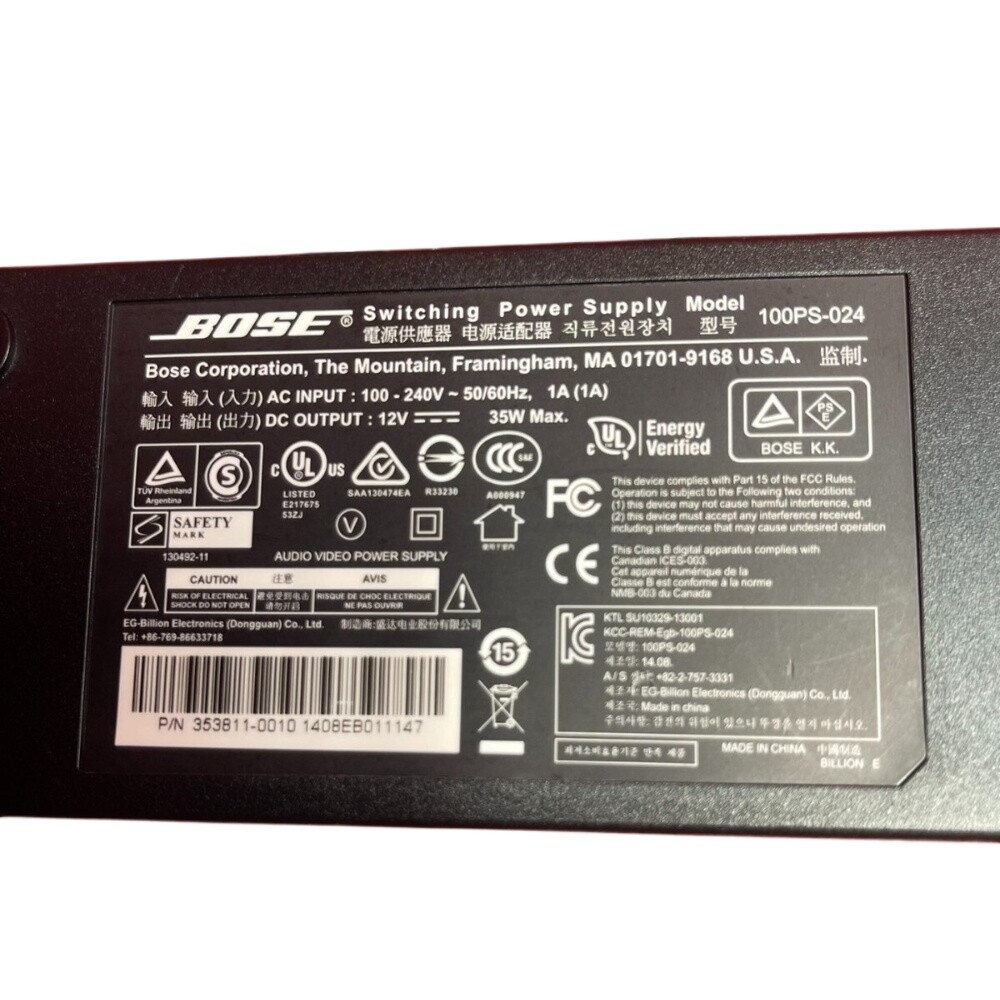 Original BOSE T20 V35 520 525 535 Adapter 12V 35W Power Charger Supply 100PS-024