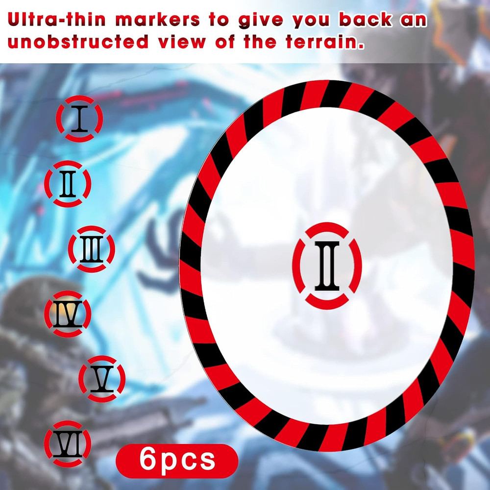 Libima 6 Pcs Objective Point Markers round PVC Objective Marker Gaming Accessory