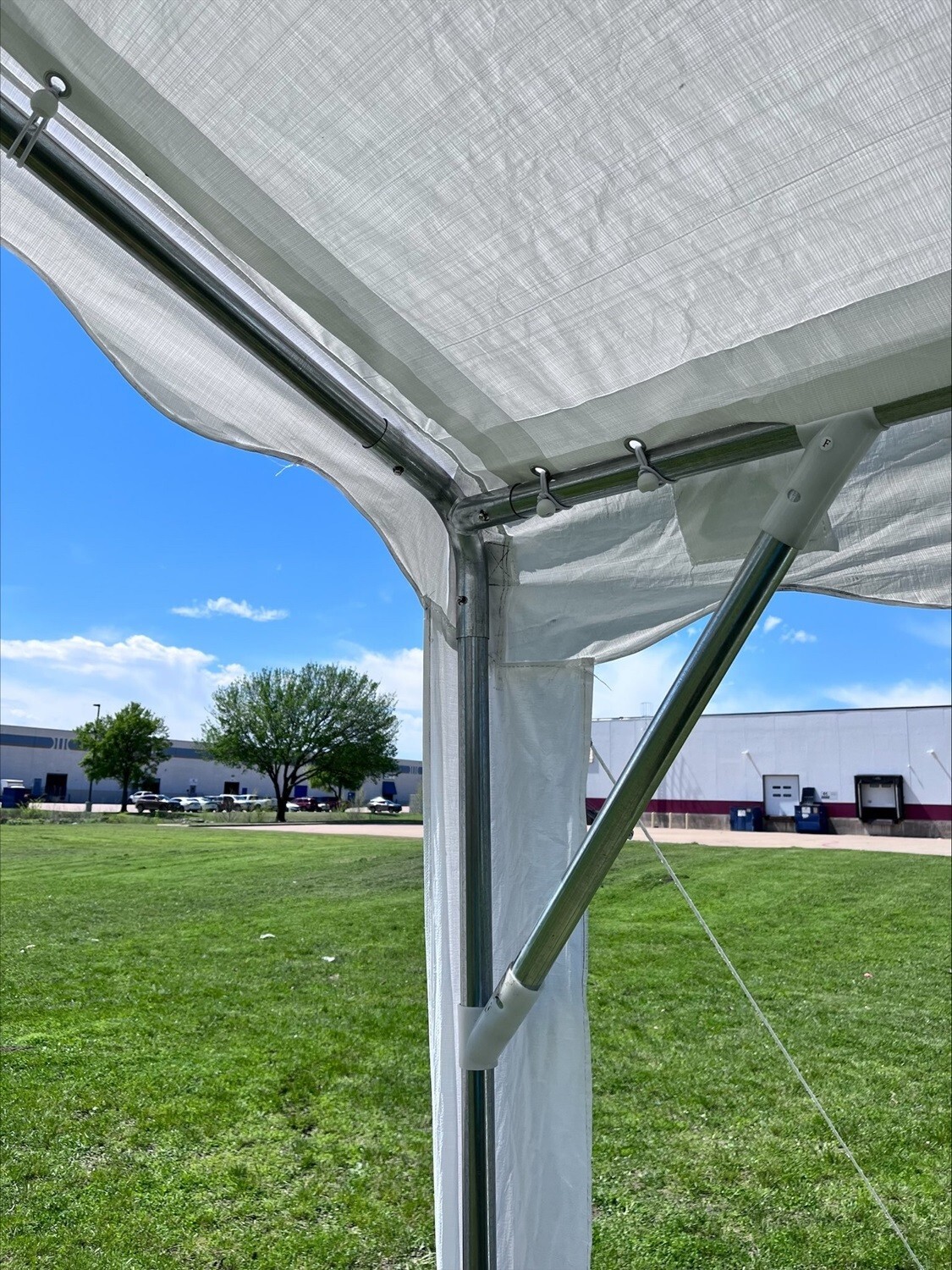 Budget PE Party Canopy - 32'x16' Tent (B Model), Long Bag, and Short Bag