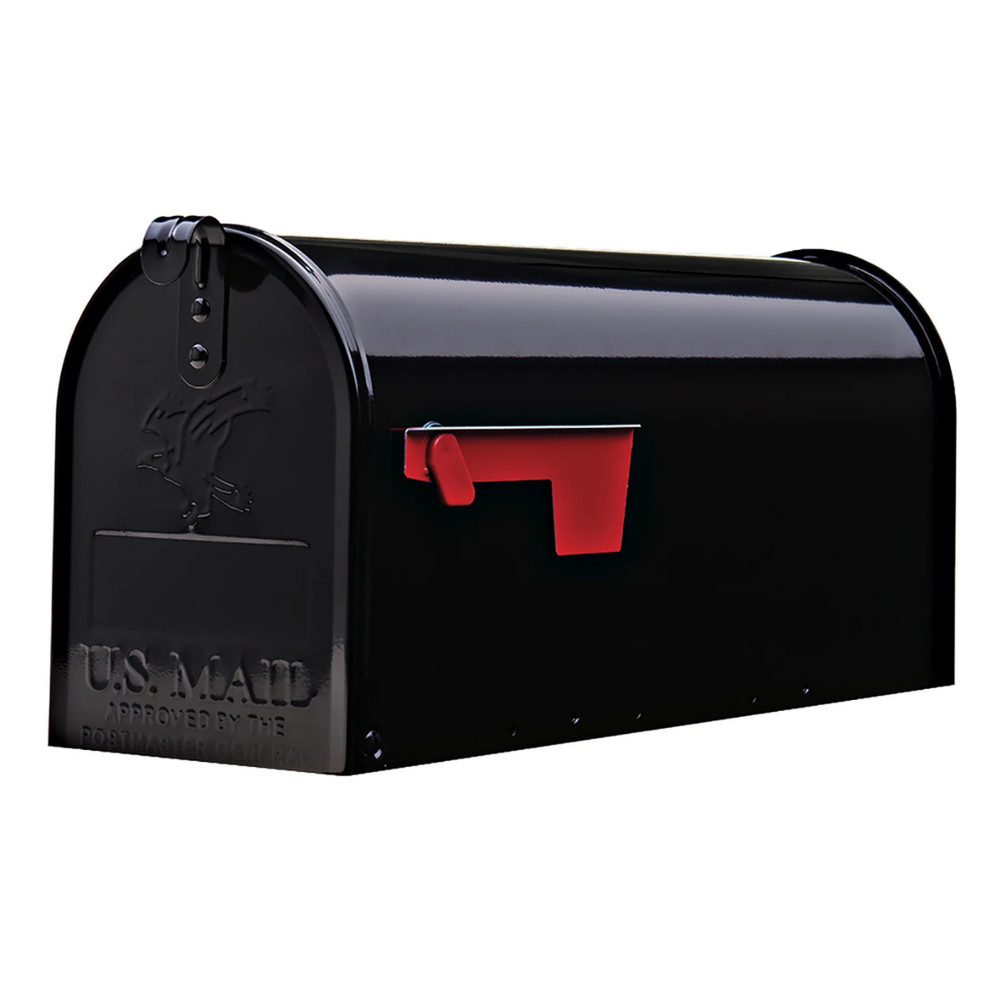 Architectural Mailboxes Elite Galvanized Steel Medium Post-Mount Mailbox in Blac