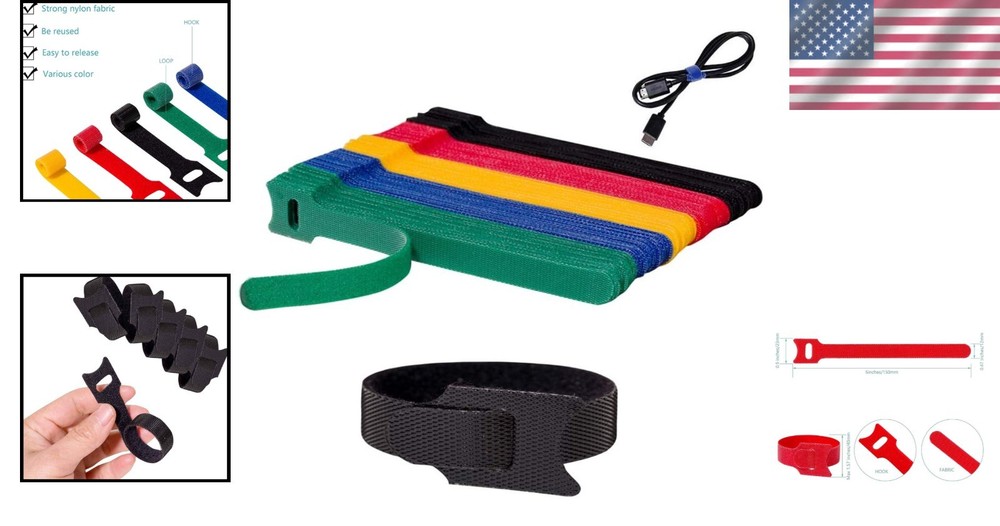 Durable 6-Inch Microfiber Cable Ties - 100PCS Hook & Loop for Smart Organization