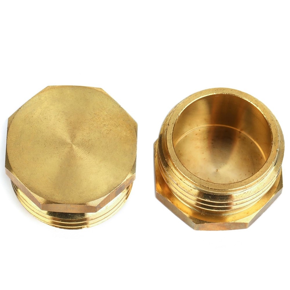 Male Brass Pipe Plug Outer Garden Hose 3/4" GHT Threaded 2 Pack,