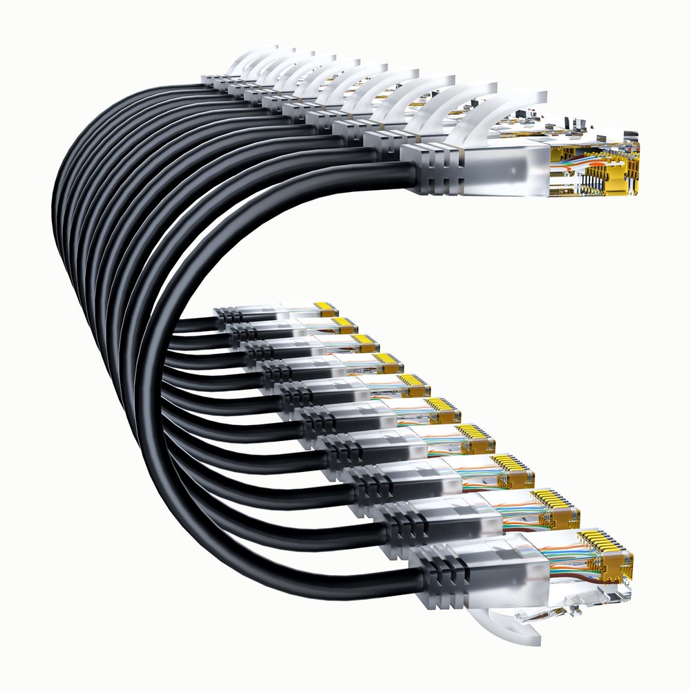 Cat6a Patch Cables 0.5ft (10 Pack) Slim, Cat6 Ethernet Patch Cable Pure Coppe...