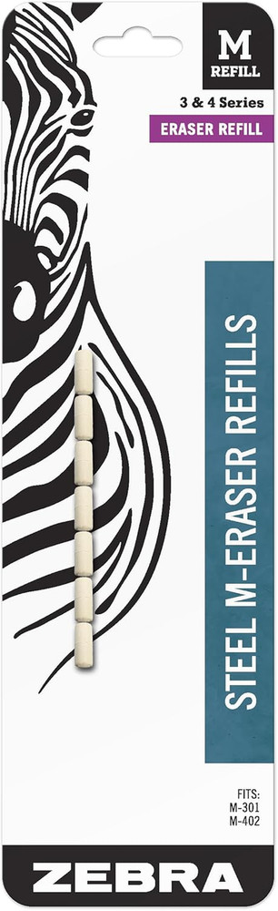 Mechanical Pencil Eraser M-Refill, White, 7-Pack