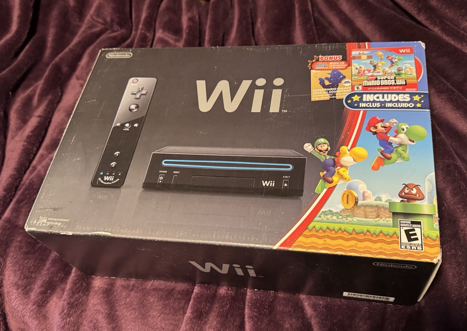 Nintendo Wii Black Console Box Only Super Mario Bros