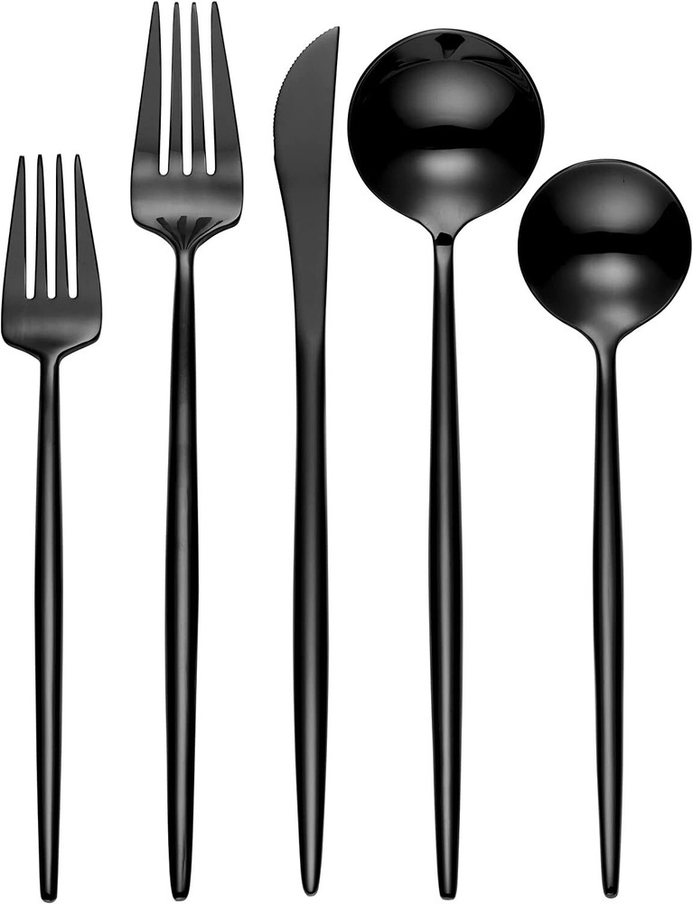 Hampton Forge Zephyr Black 5Pc Flatware Set