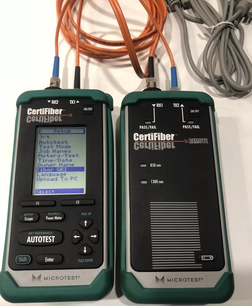 Microtest CertiFiber Optic Advanced certification for multimode Fiber Network