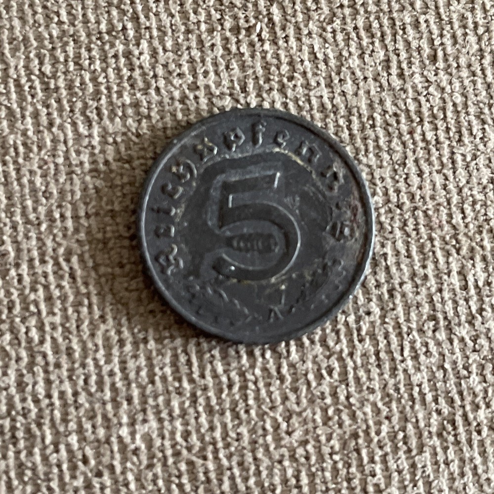 GERMANY THIRD REICH 5 REICHSPFENNIG 1943 D SHARP DETAILS TK620*