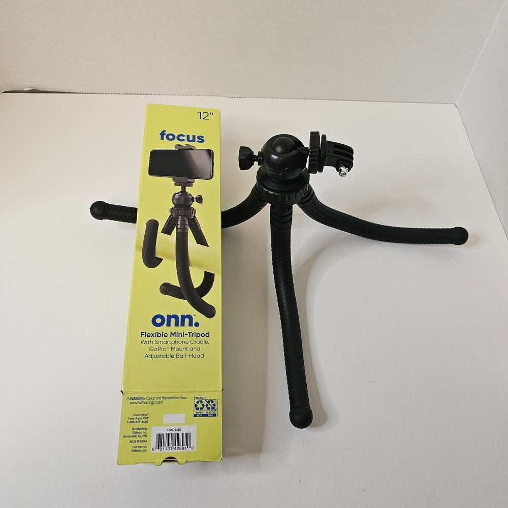Onn. Adjustable Mini Tripod With Adjustable Ball-Head 12 Inch