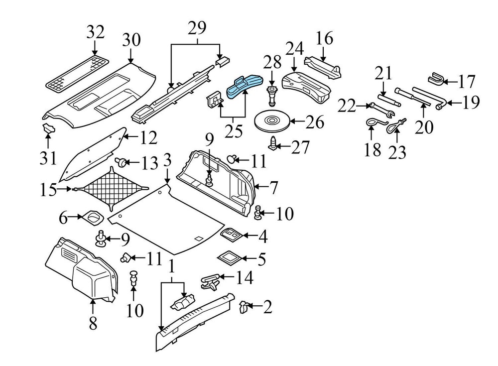 2002-2009 AUDI A4 QUATTRO - TOOL KIT Mount Bracket 8E0012111A