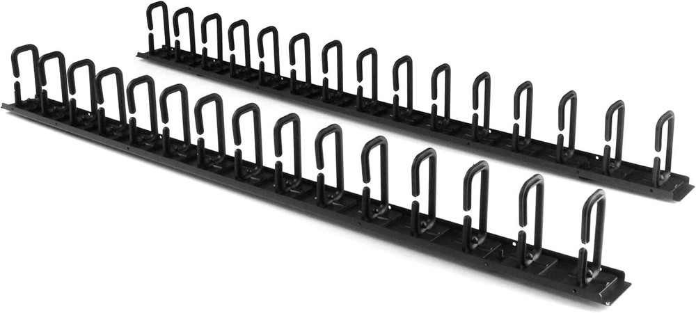 2PK StarTech CMVER40UD Vertical Server Cable Organizer D-Ring Hooks Rack Cord