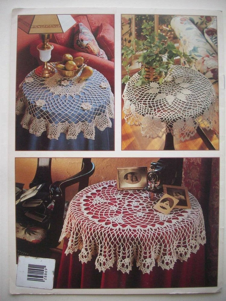 Heirloom Table toppers tablecloths crochet patterns 5 designs