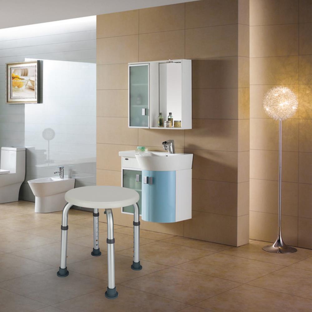 Medical 7 Height Shower Chair Adjustable Height Bath Tub Bench Stool Seat round