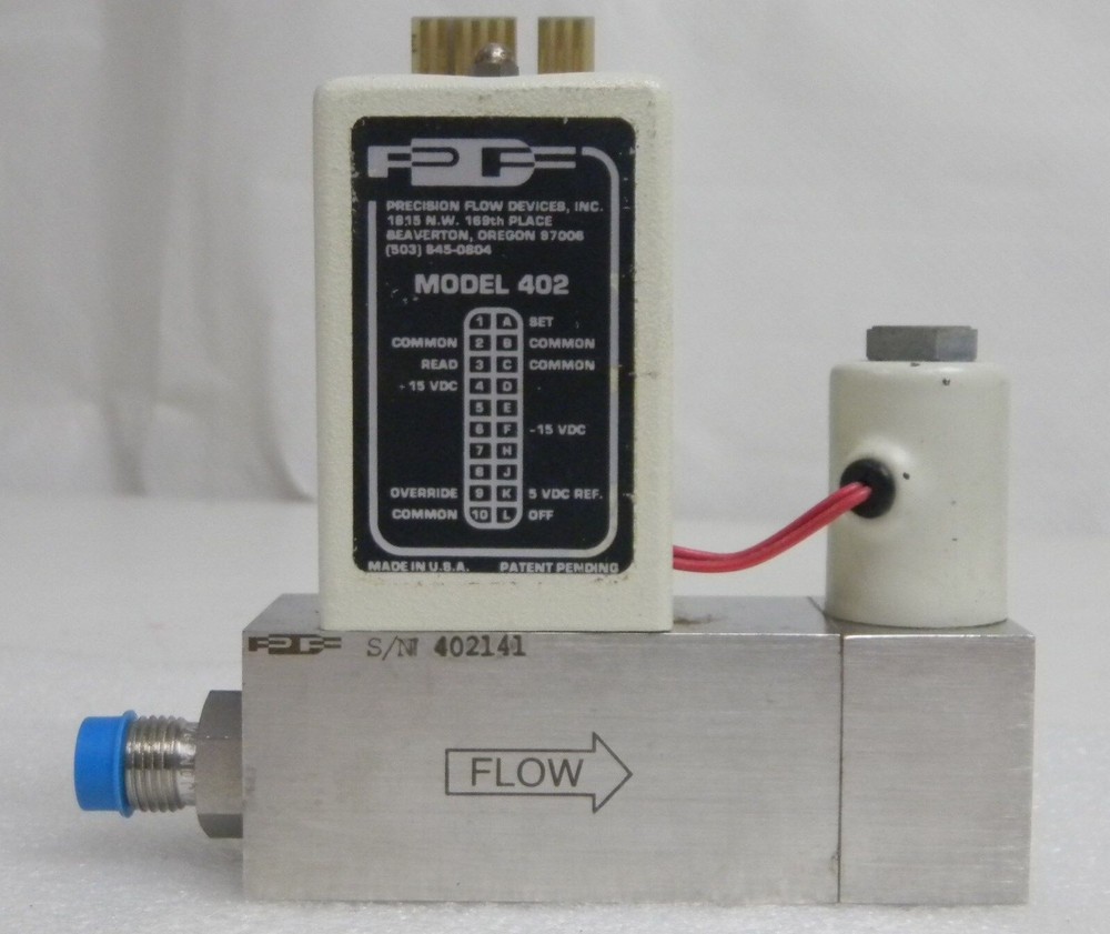 Precision Flow Devices 402, MFC, Gas- H2, Range- 30 SLM, Used