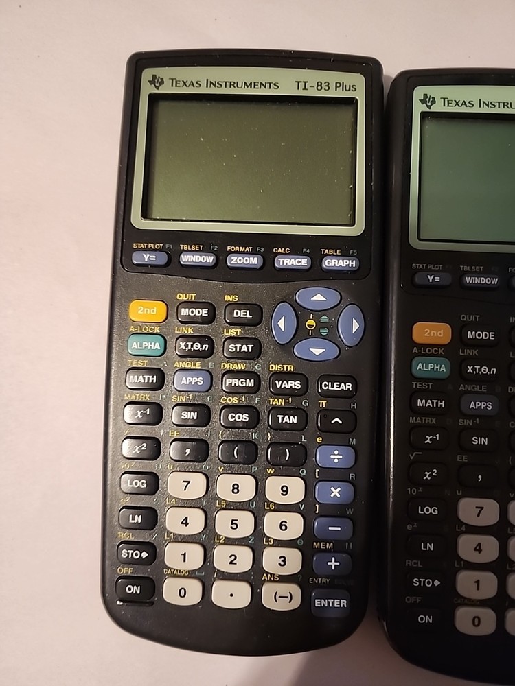 5 - Broken Texas Instruments TI-83 Plus Graphing Calculators - No Covers