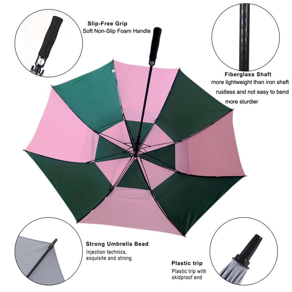 Vented Golf Umbrella 54/62/68 Inch Automatic Extra Large Windproof Oversize S...