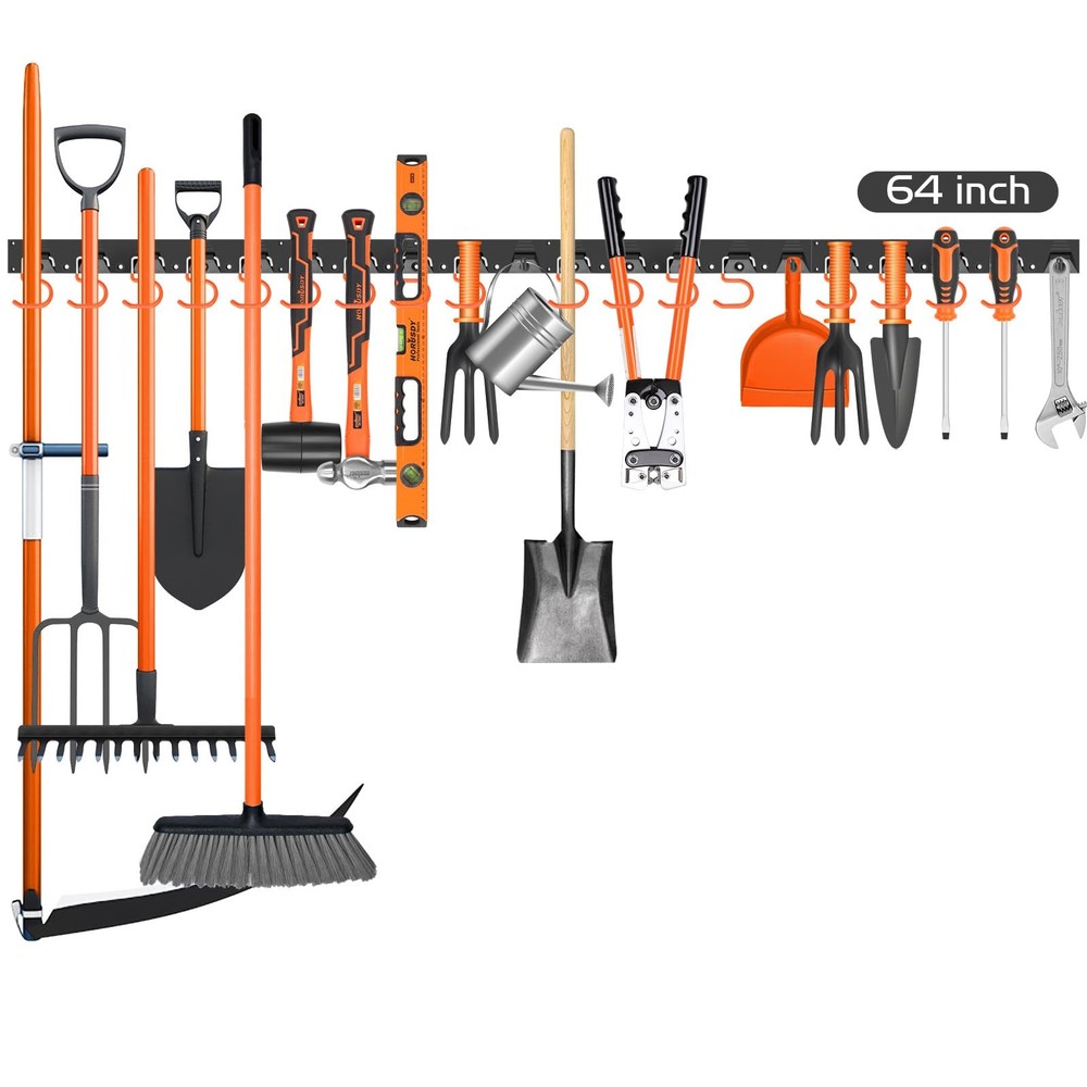64 Inch Adjustable Storage System, Wall Mount Tool Organizer, Tool Hangers fo...