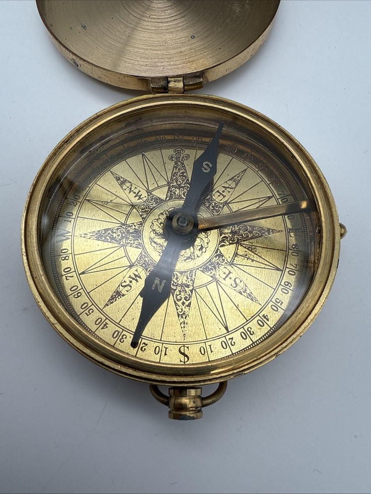 Pocket Compass Authentic Models CO003 BRASS Replica W/Box