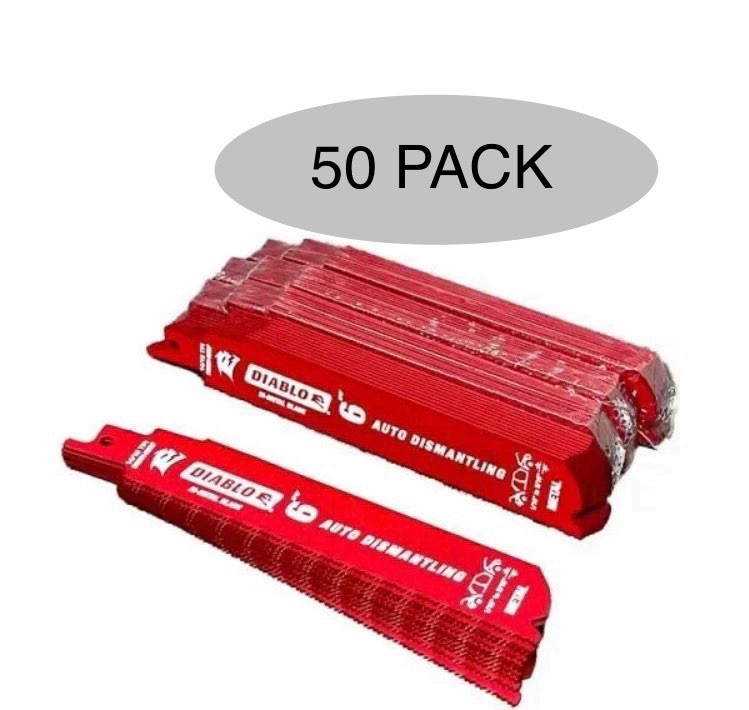 50 Reciprocating Saw Blades Diablo 6" 14/18 TPI Auto Dismantling 5 Ten Packs