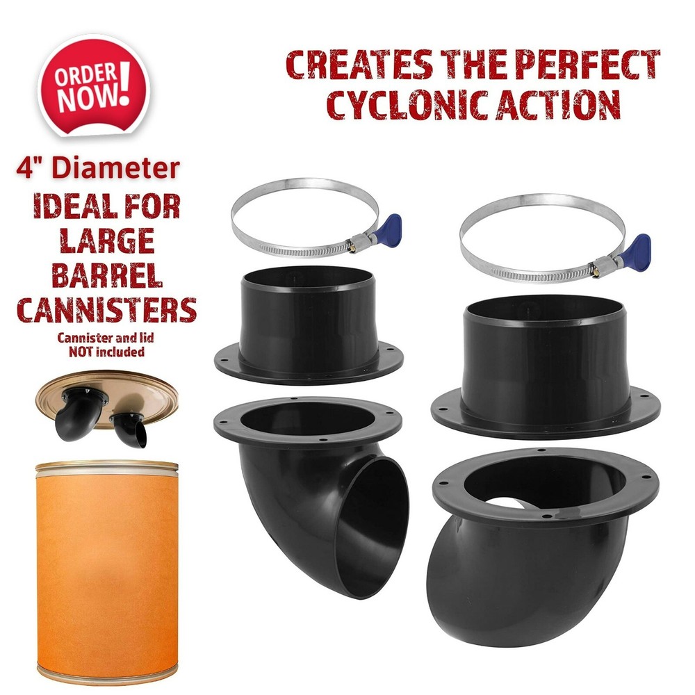 4" Cyclone Dust Separator Collector Kit Barrel Drum Trash Can Workshop Extractor