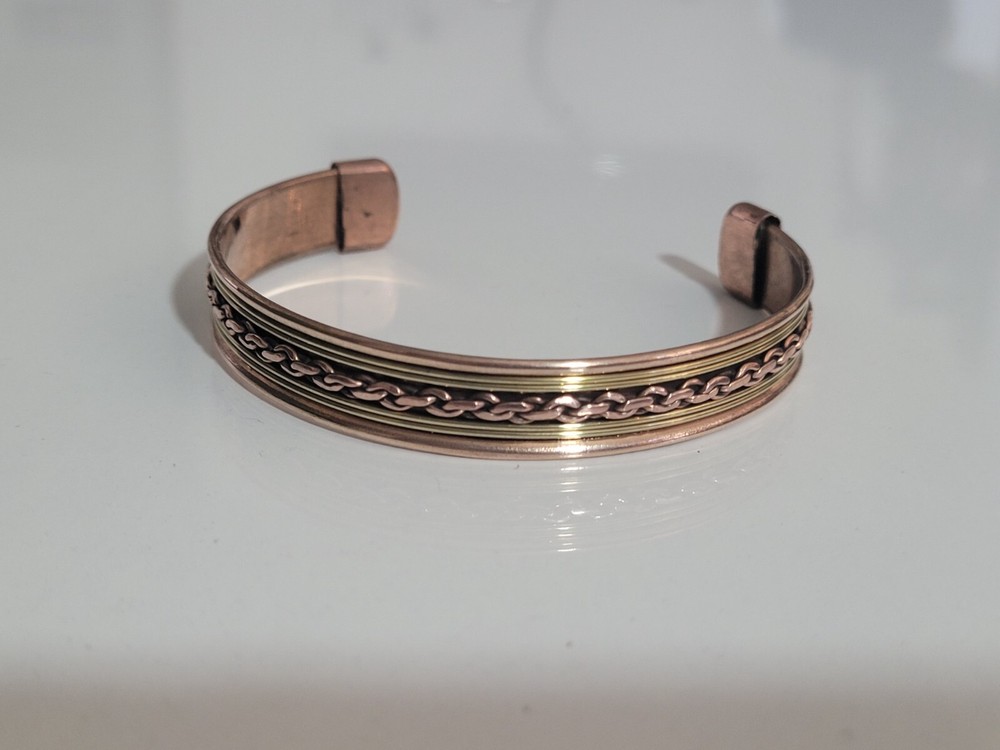 Pure Copper Bracelet Solid Copper Arthritis Pain Relief Cuff Bangle Copper Chain