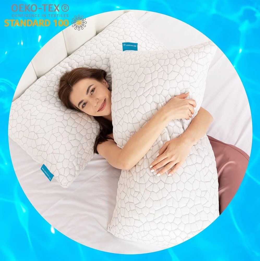 Cooling Bed Pillows for Sleeping 2 Pack Shredded Memory Foam Pillows
