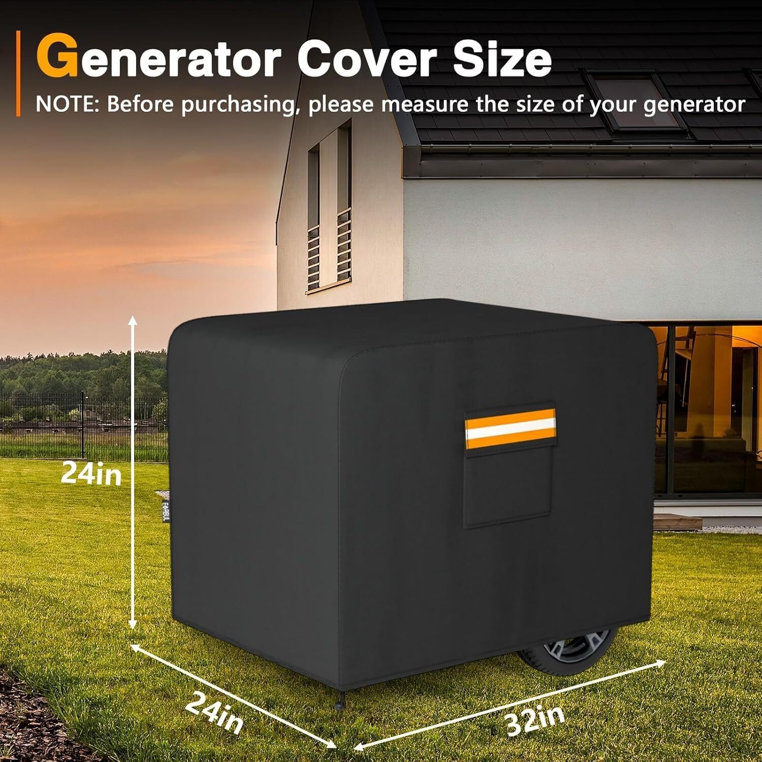 Generator Cover for Most Generators 5000-10000 Watt 32’’L x 24’’W x 24’’H 420D