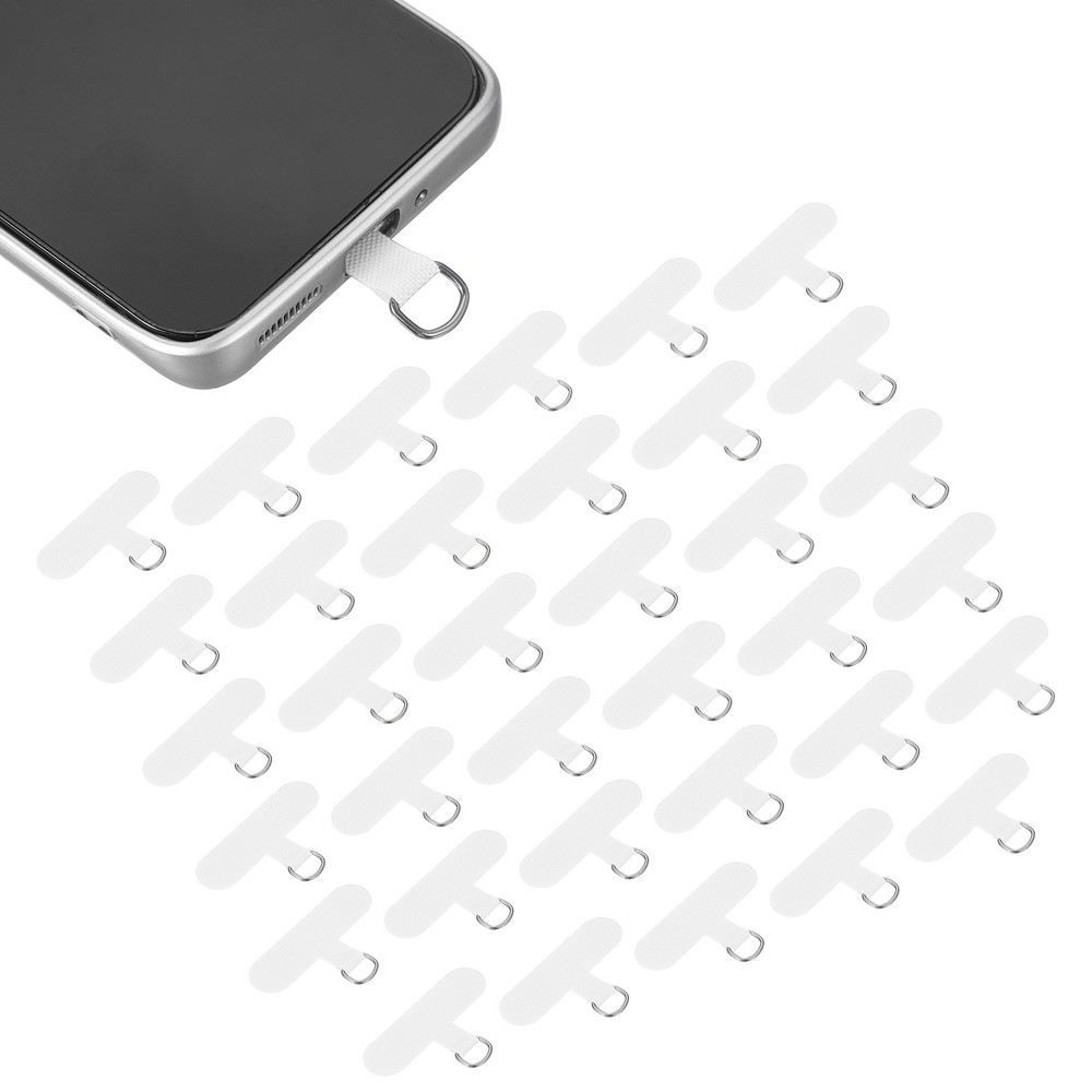 36pcs Phone Tether Tab, Universal t Shape Phone Lanyard Patch, White