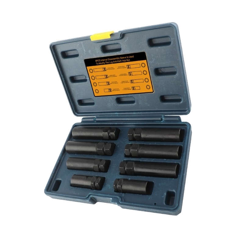 Spline Lug Nut Socket Set Wheel Lock Removal Tool Kit Heavy Duty Construction