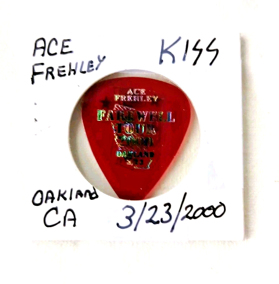 Kiss Ace Frehley Guitar Pick Farewell Tour 2000 Oakland California March 23, 2K