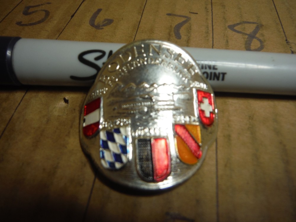 vintage bodensee funflanderblick walking stick badge