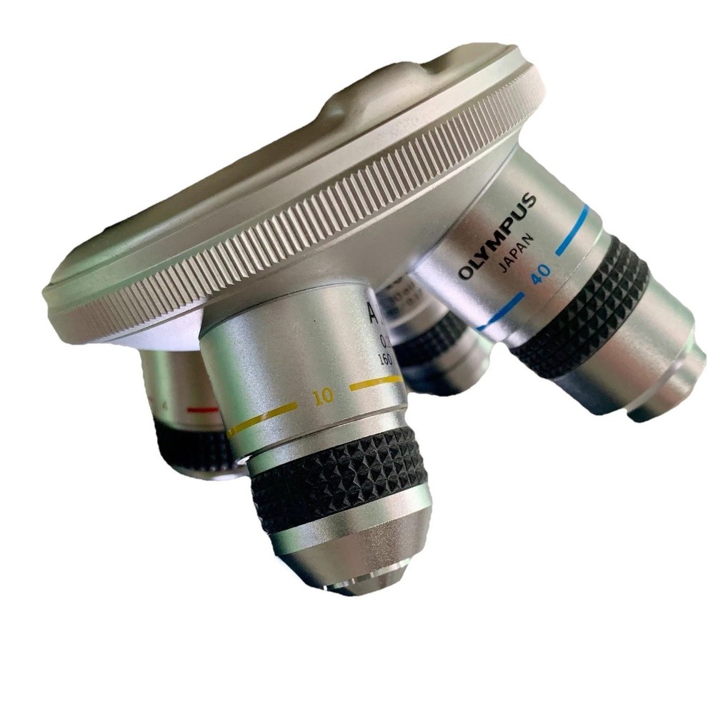 Olympus CHB-001 Model Microscope 4 Objectives w Manual Case Accessories EUC