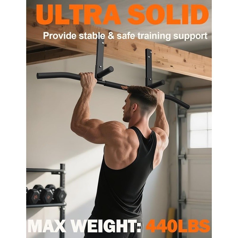 Ceiling Mount Pull Up Bar Multifunctional Non-Slip Grip Strength Training New