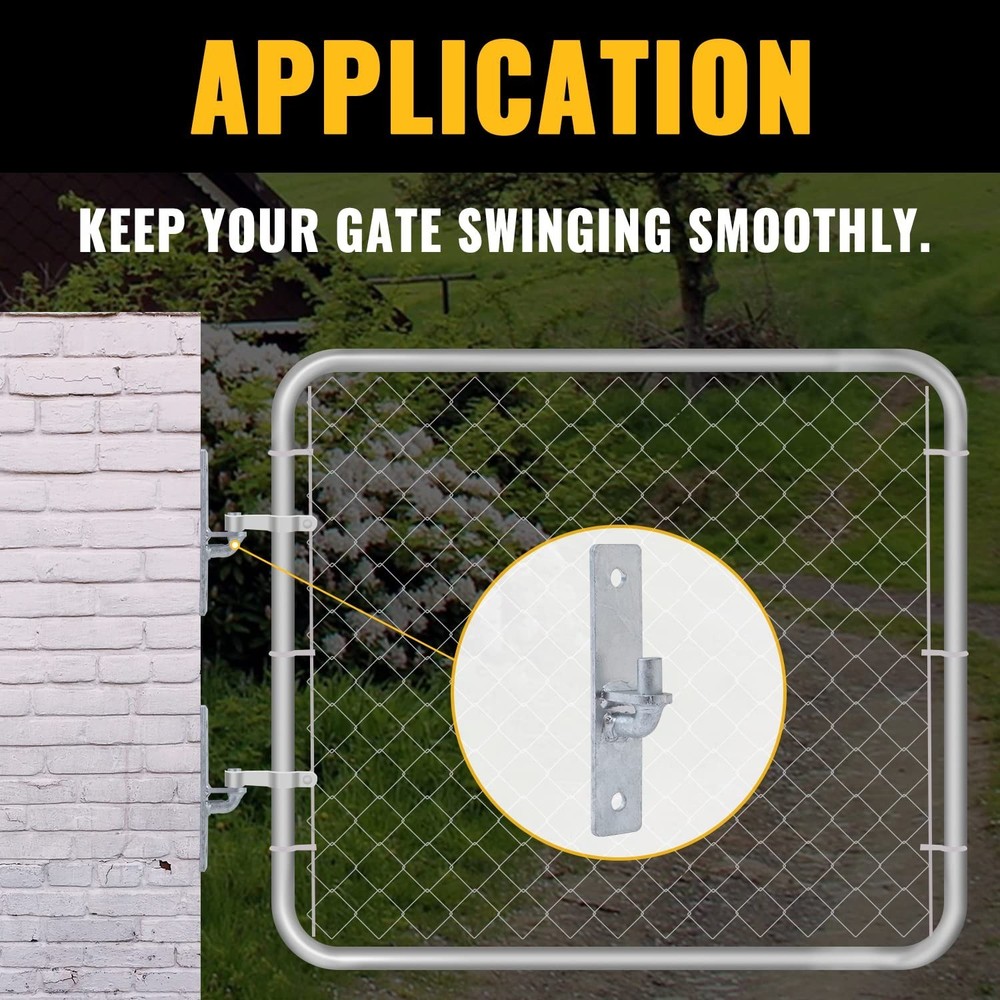 VIVIDA Wall Mount Gate Hinge 2 PCS, Heavy Duty Flat Back Farm Gate Hinge with...