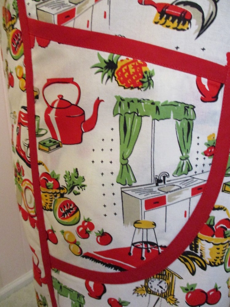 HANDMADE BIB APRON FIFTIES KITCHEN