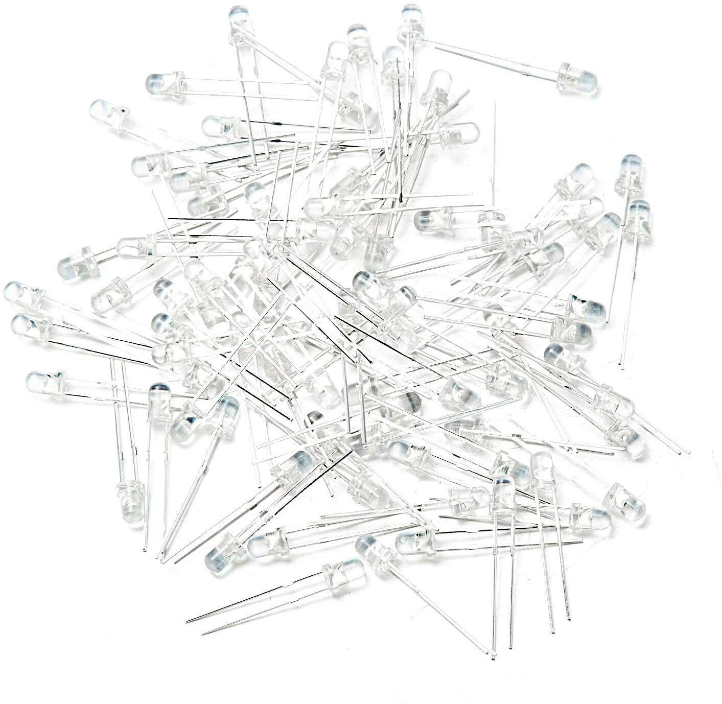 Clear Red LED 3mm 2V 620nM Super Bright Transparent - 10x 25x 50x 100x Pkgs