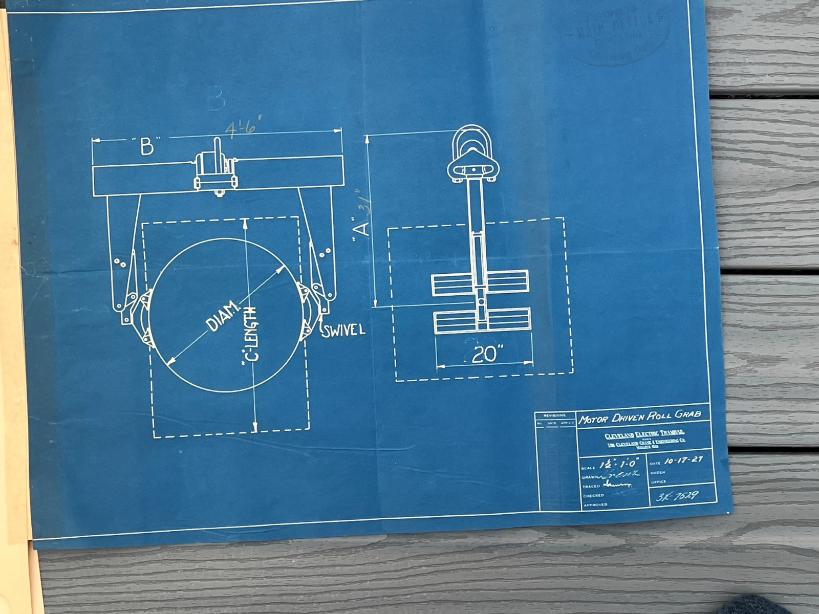 Lot 7 Vtg Industrial Blueprints Champion Paper Dorr Blue Print Cleveland Adka