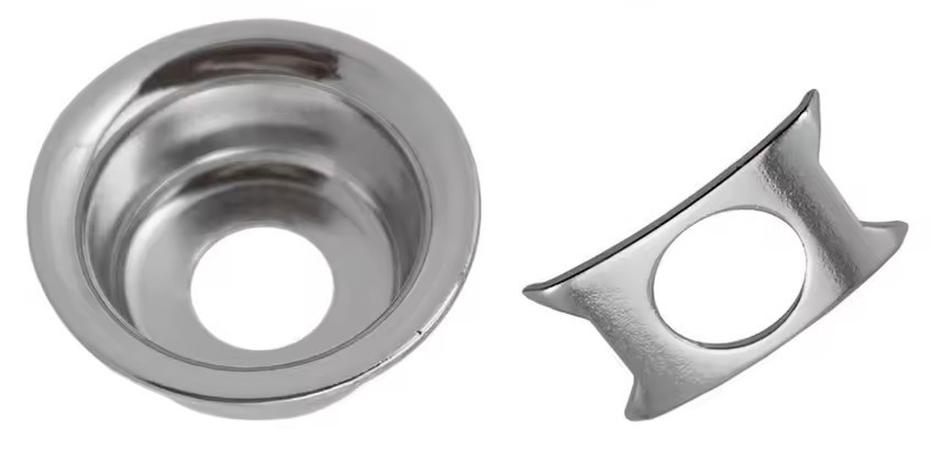 Chrome Recessed Tele Cup with Retainer Jack