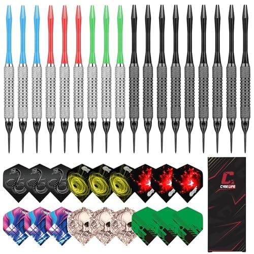 Darts Plastic Tip - 18pcs Soft Tip Darts Set for Electronic Dart Board