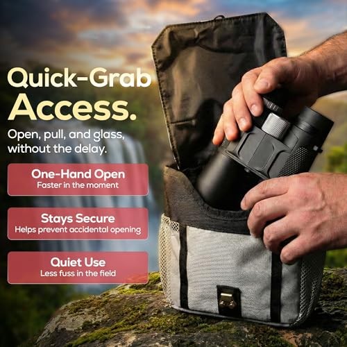 Binocular Harness Bag – Adjustable Chest Pack with Wide Opening, Zip Access,