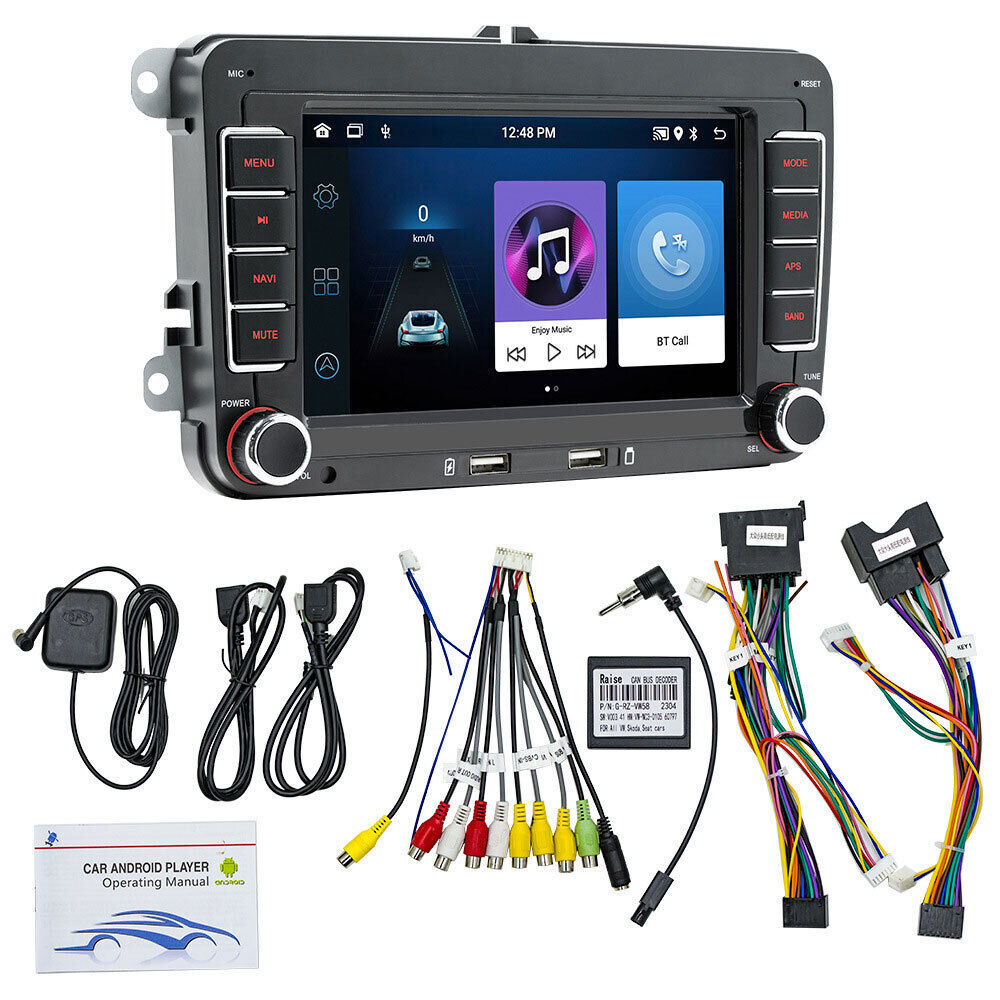 7'' Multimedia Player GPS Sat Nav Carplay Android 11 FM For VW Golf 5 6 Passat Polo