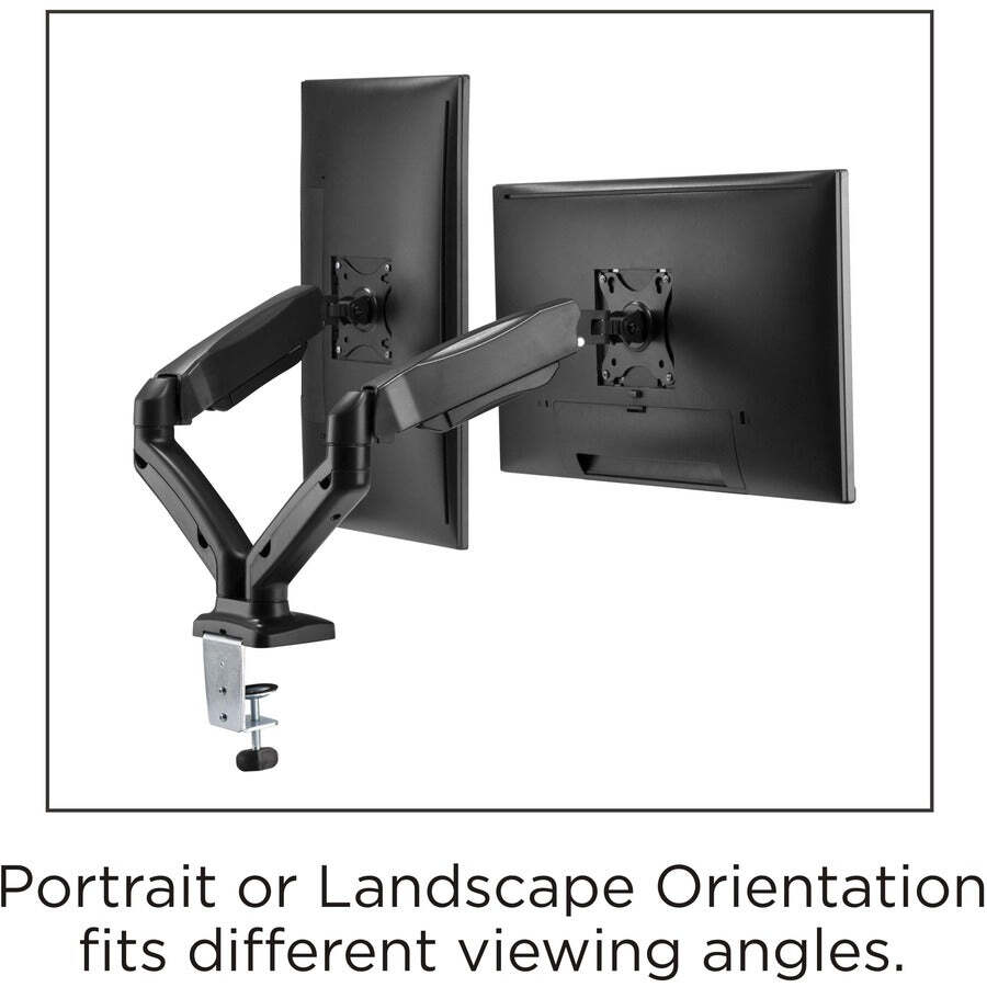 Lorell LLR99801 Dual Mounting Arm for Two Monitors - Black