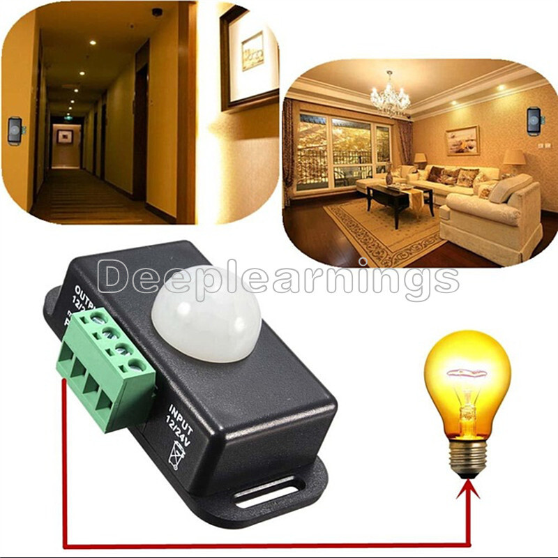 DC 12V-24V 8A Automatic Infrared PIR Motion Sensor Switch For LED light Stylish