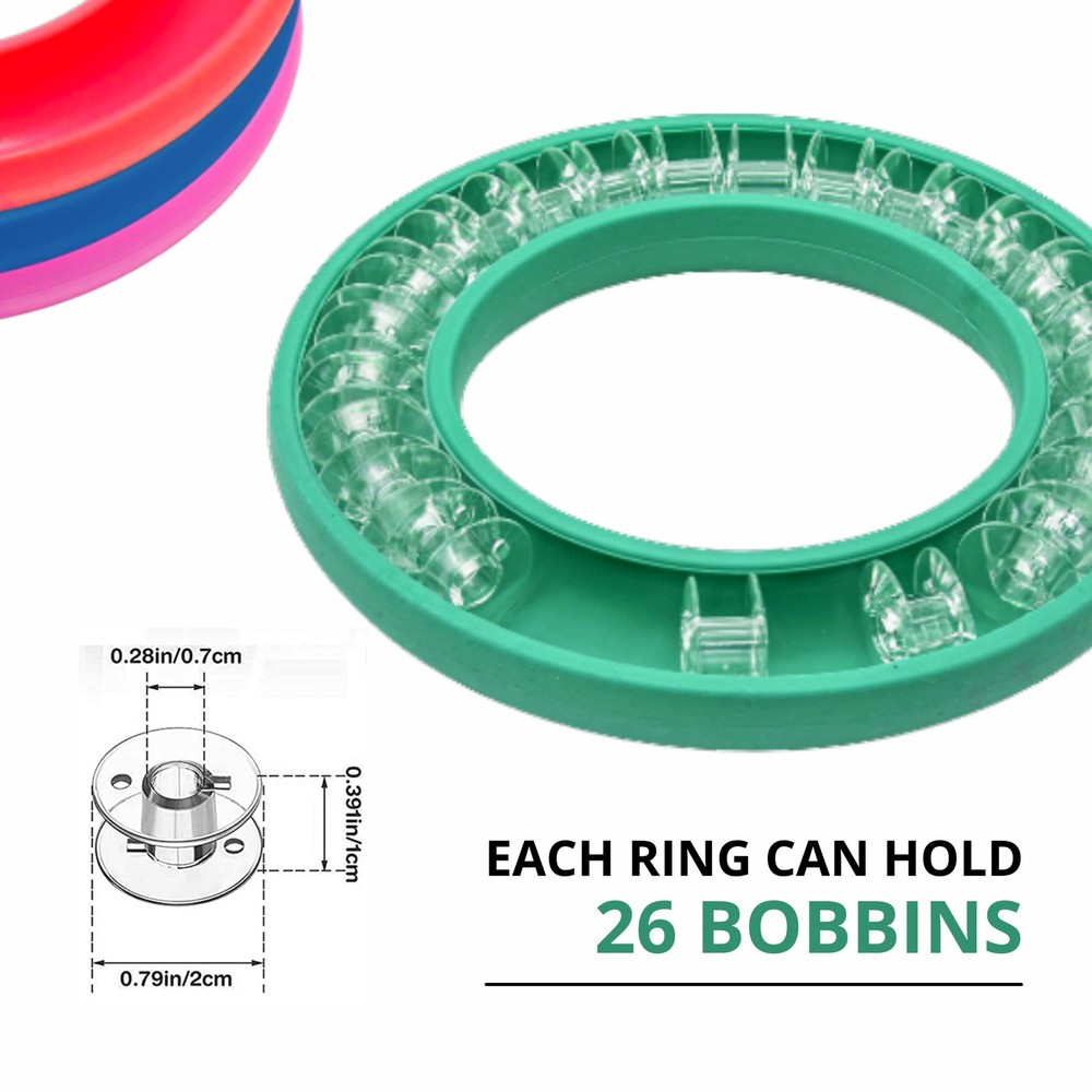 4PCS Bobbin Holder Set – Organizer for Sewing Thread Machine Bobbins Case wit...