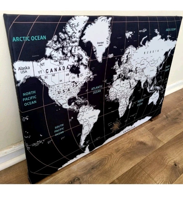 World Map Modern Sound Absorbing Acoustic Wall Panel