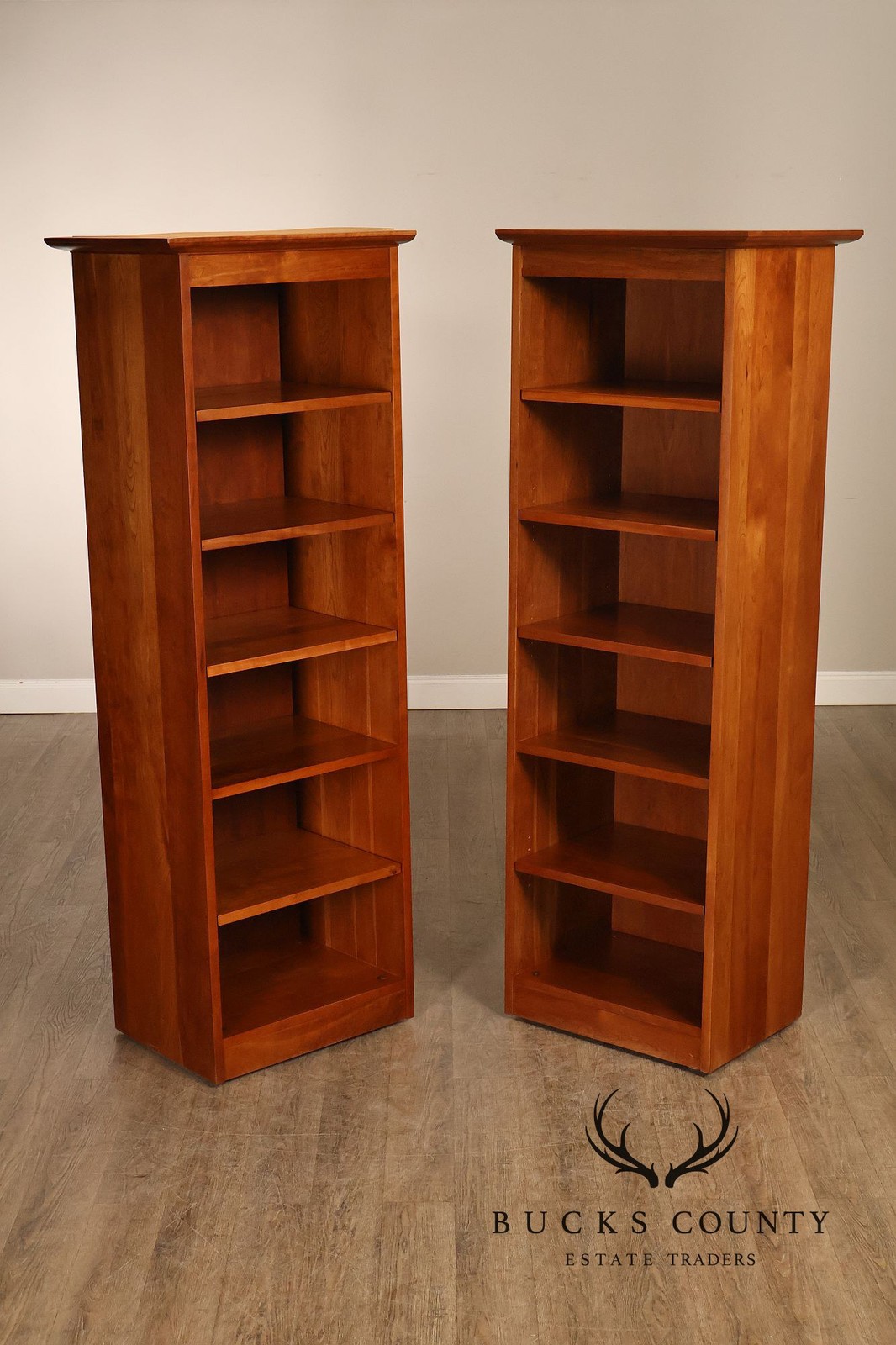 Stickley Mission Collection Pair of Cherry Bookcases