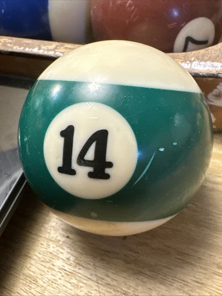 Vintage Billiard Pool Ball #14 Solid Green Stripe Striped Replacement 2 1/4"